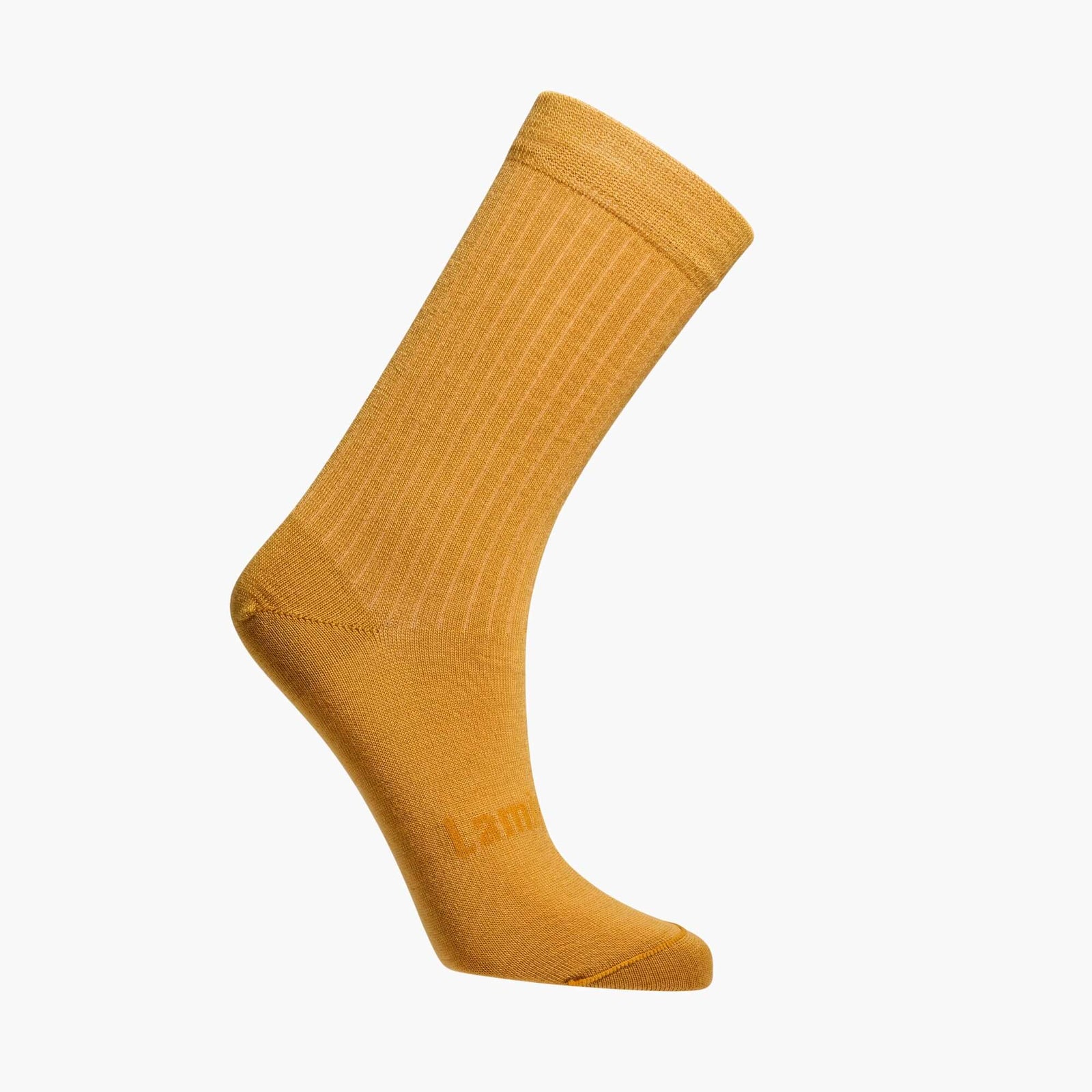 Womens merino wool crew socks Mustard Rib by Lamington Australia