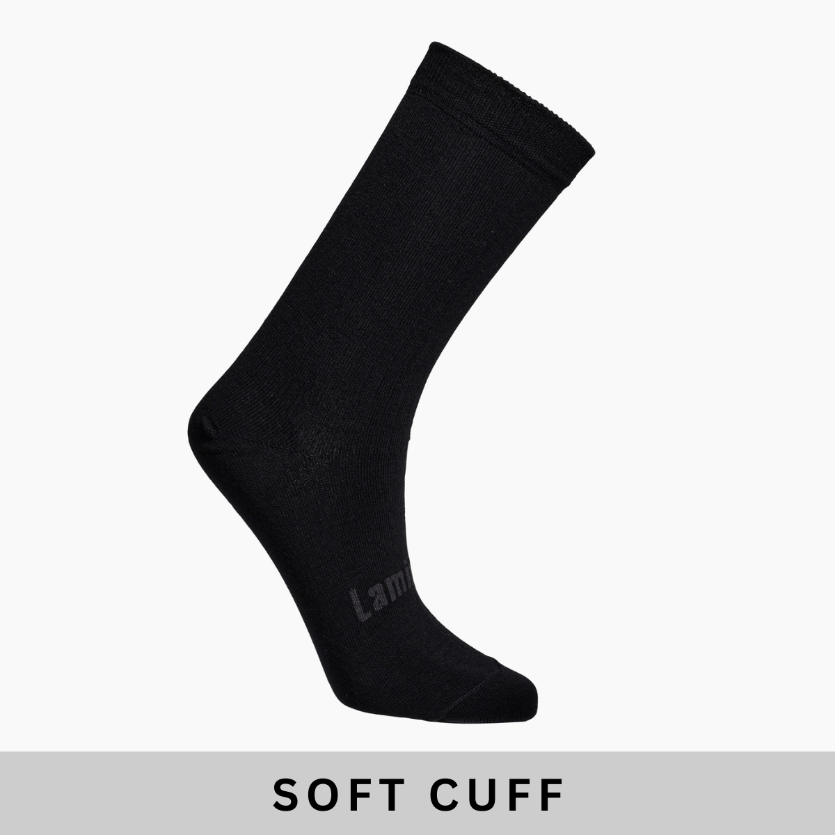 Black merino wool comfort socks with soft cuff for woman aus