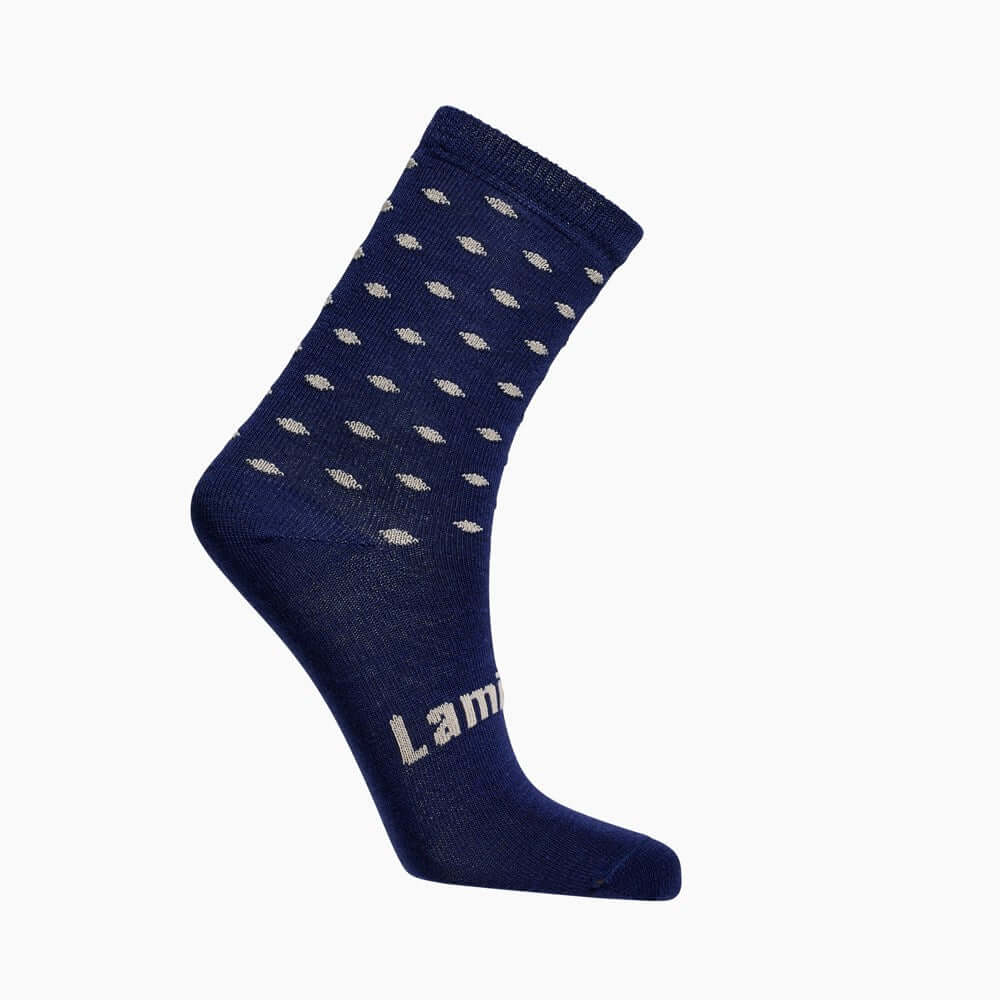 merino wool socks for children blue with beige spots au