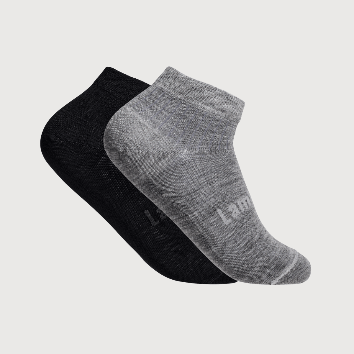 Bundle of mens merino wool ankle socks in grey or black
