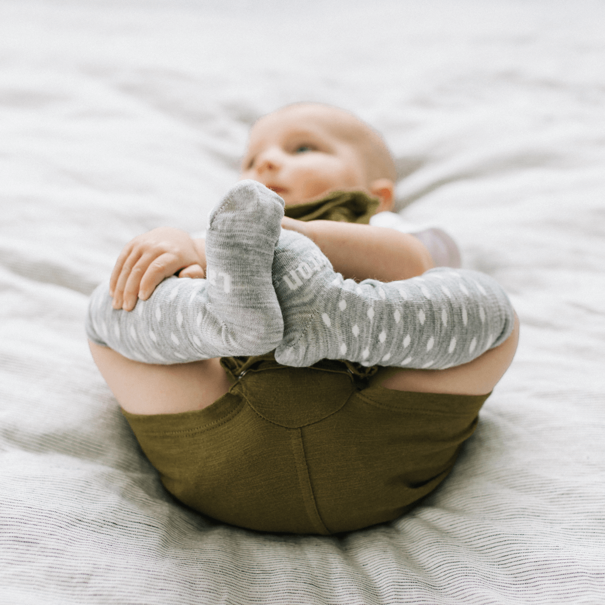 merino wool baby knee-high socks au grey