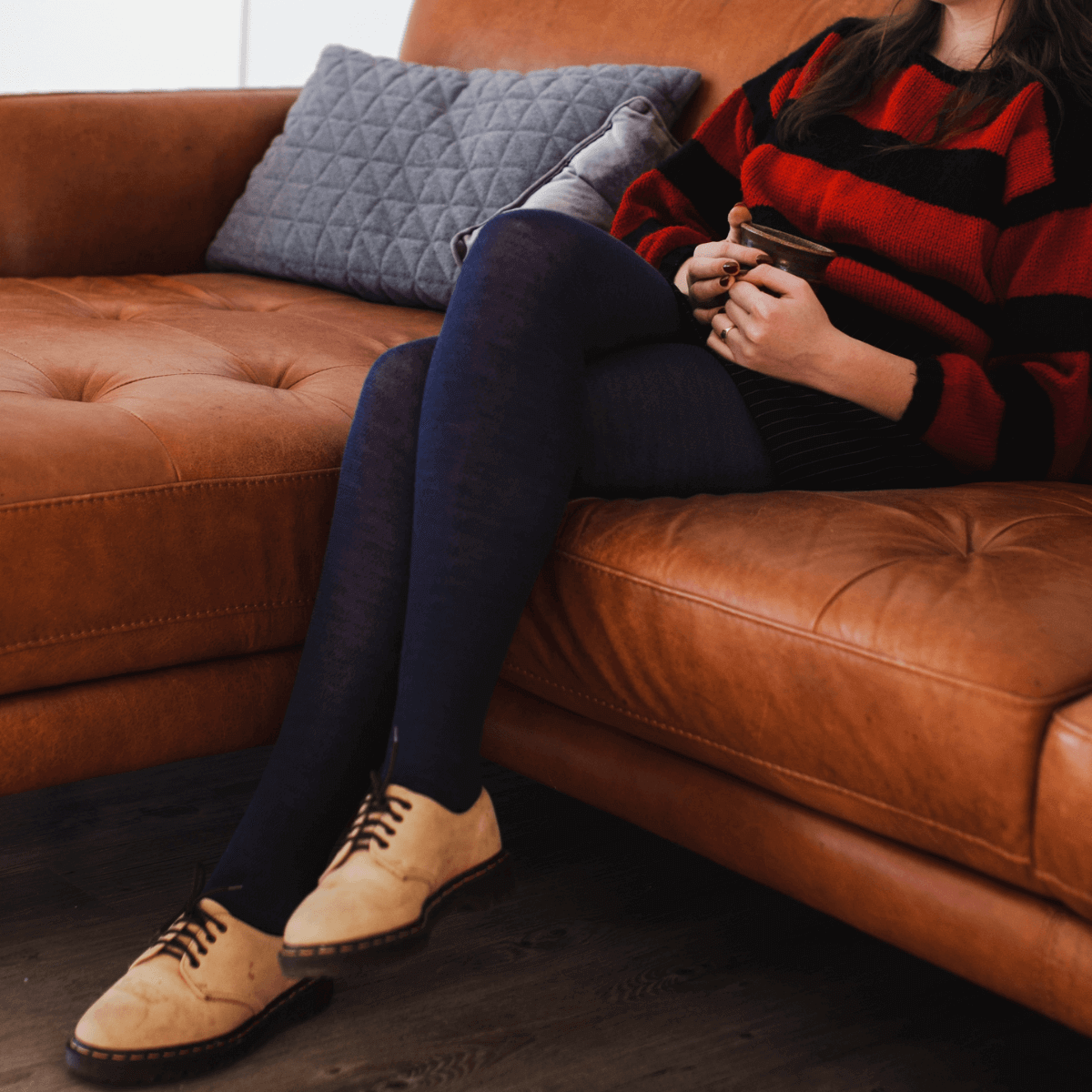 Merino Wool Womans Tights AUS Blue