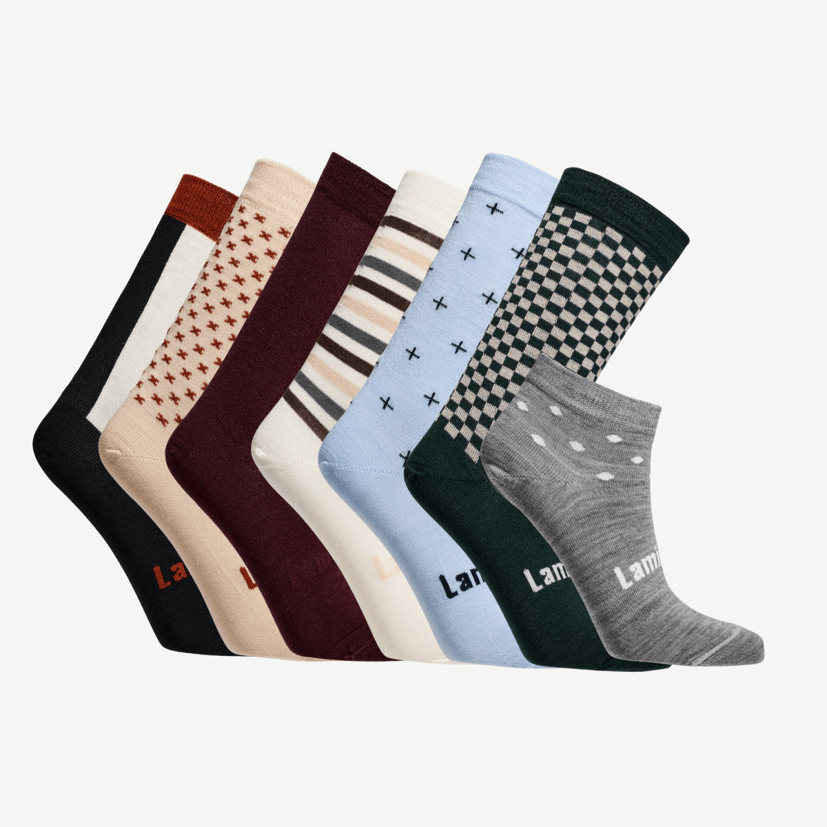 set of 7 pairs of merino wool socks for woman au