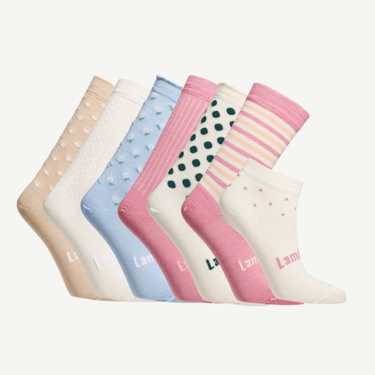 set of 7 pairs of merino wool socks for woman au