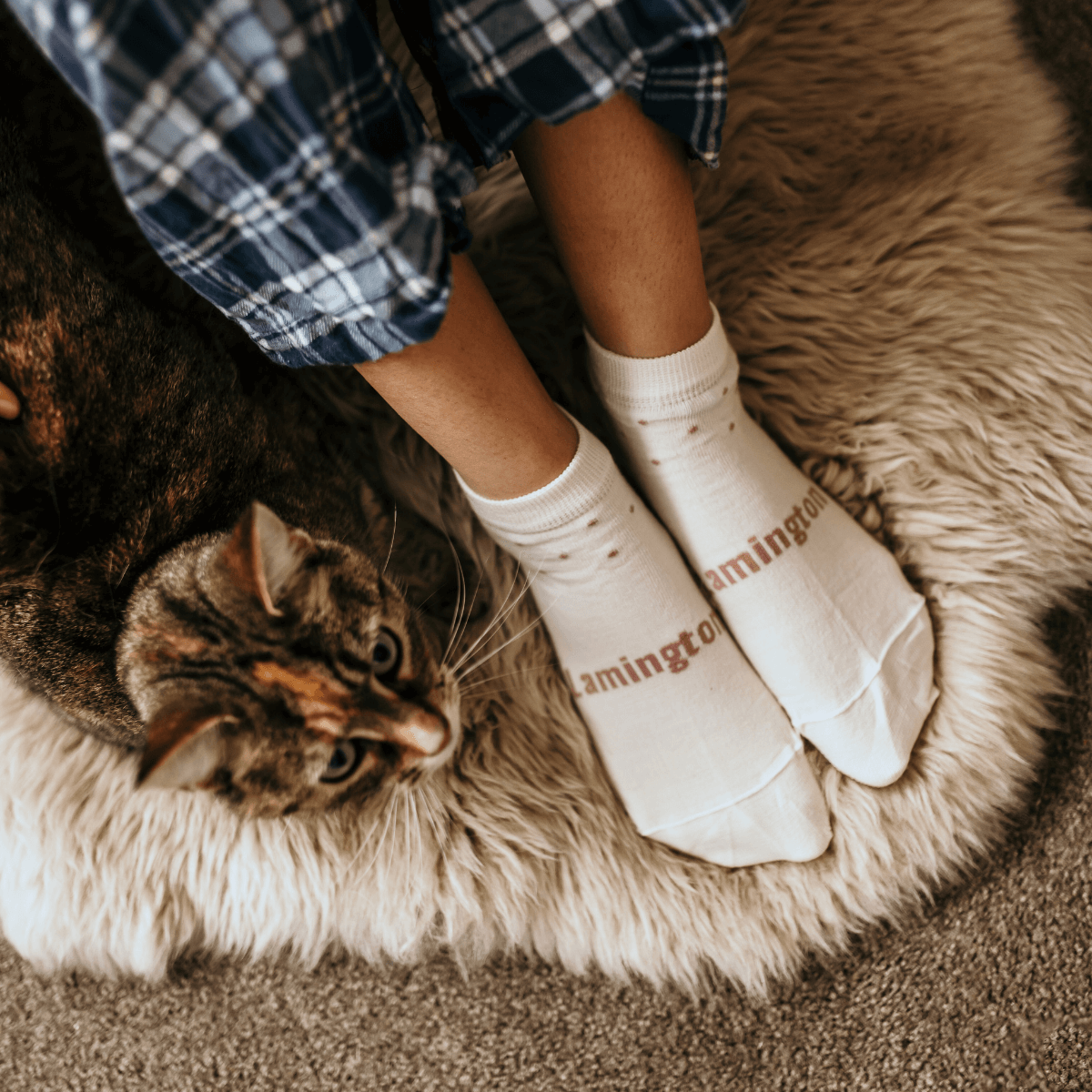 woman wearing merino wool ankle socks aus
