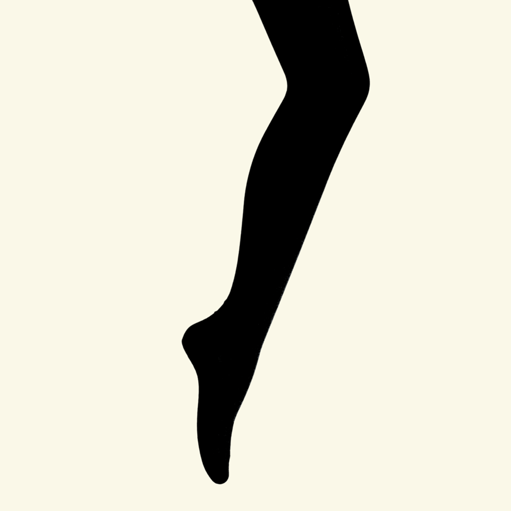 Merino Wool Flat Knit Tights in Black, showcasing a sleek leg silhouette.