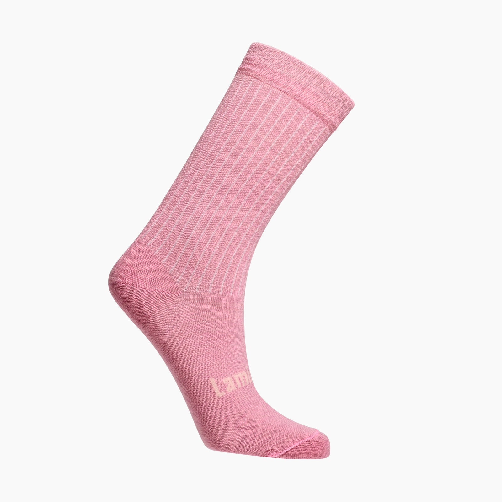 Womens merino wool crew socks pink rib by Lamington Australia