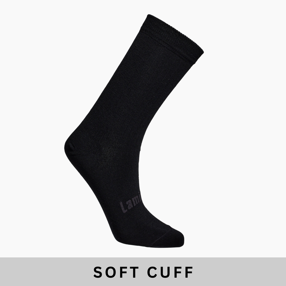 Black merino wool comfort socks with soft cuff for woman aus