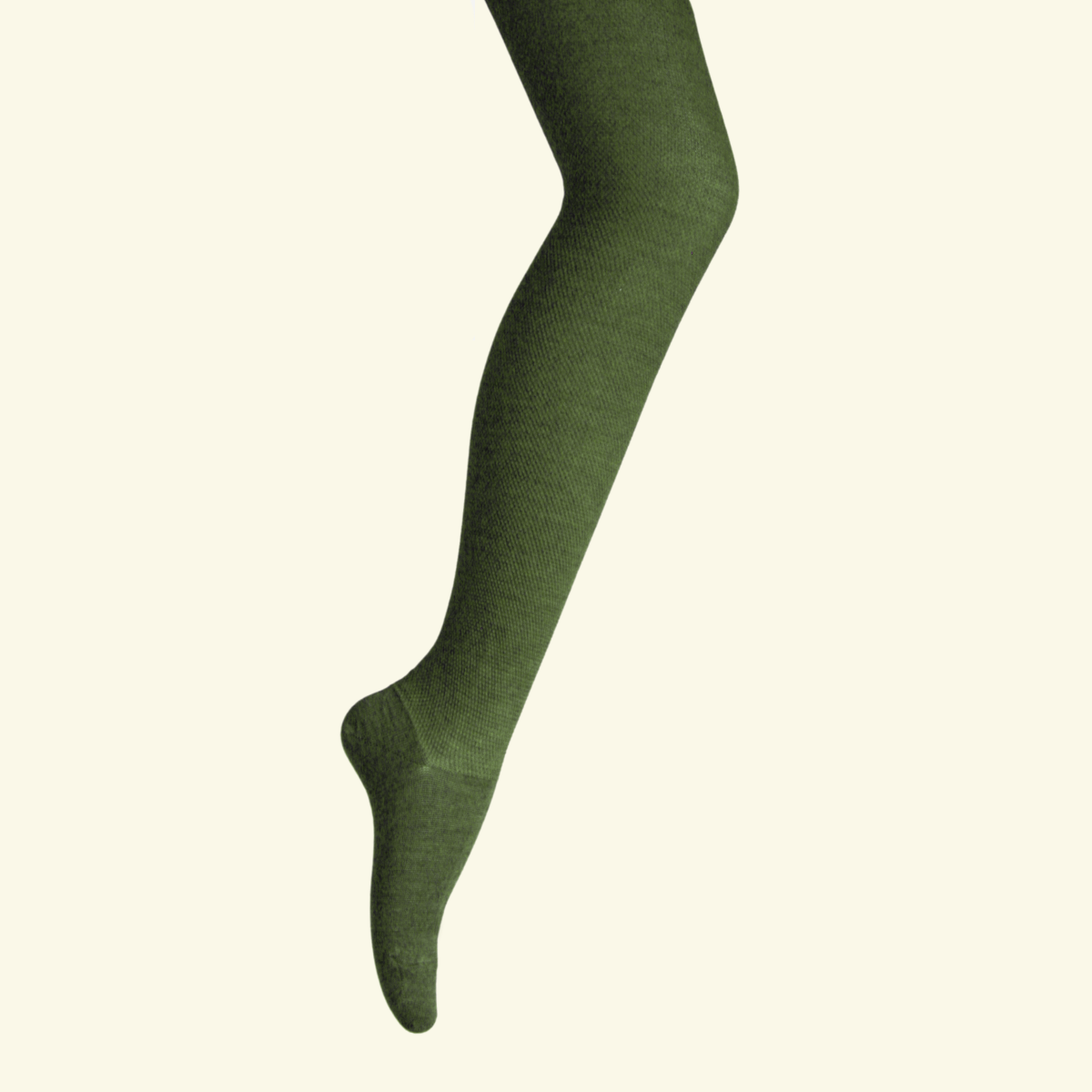 Merino Wool Textured Knit Tights in moss green color, showcasing texture and warmth for stylish dressing.