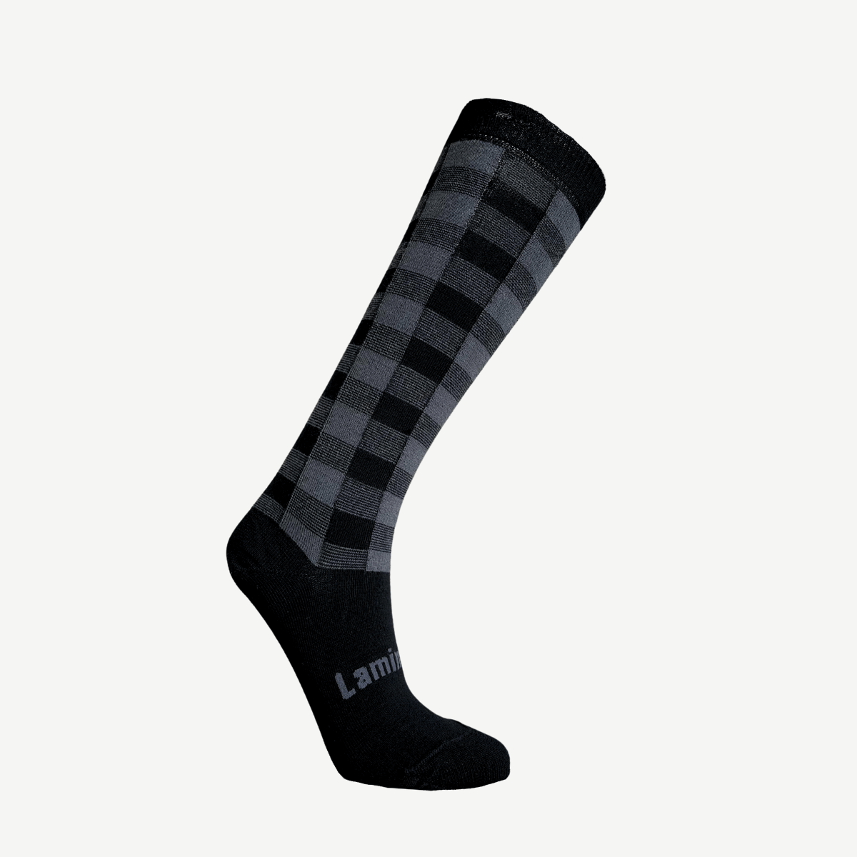 merino wool knee-high socks for men black grey check buffalo au