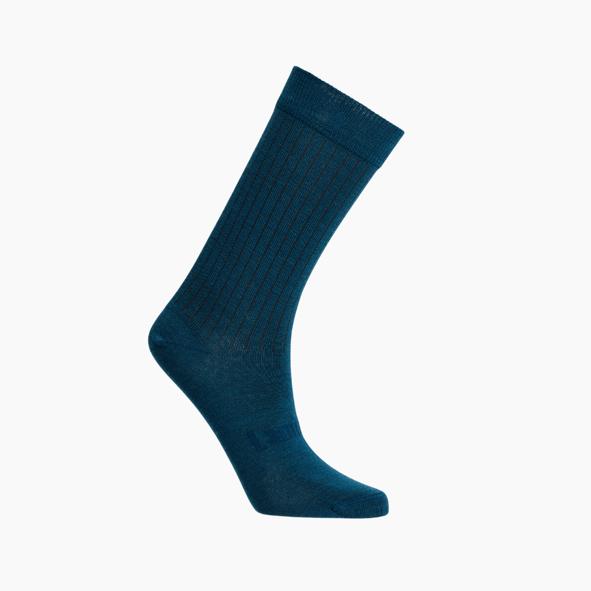 Merino Wool Crew Socks in Deep Lake colour, ribbed design for women, featuring soft and breathable merino wool.