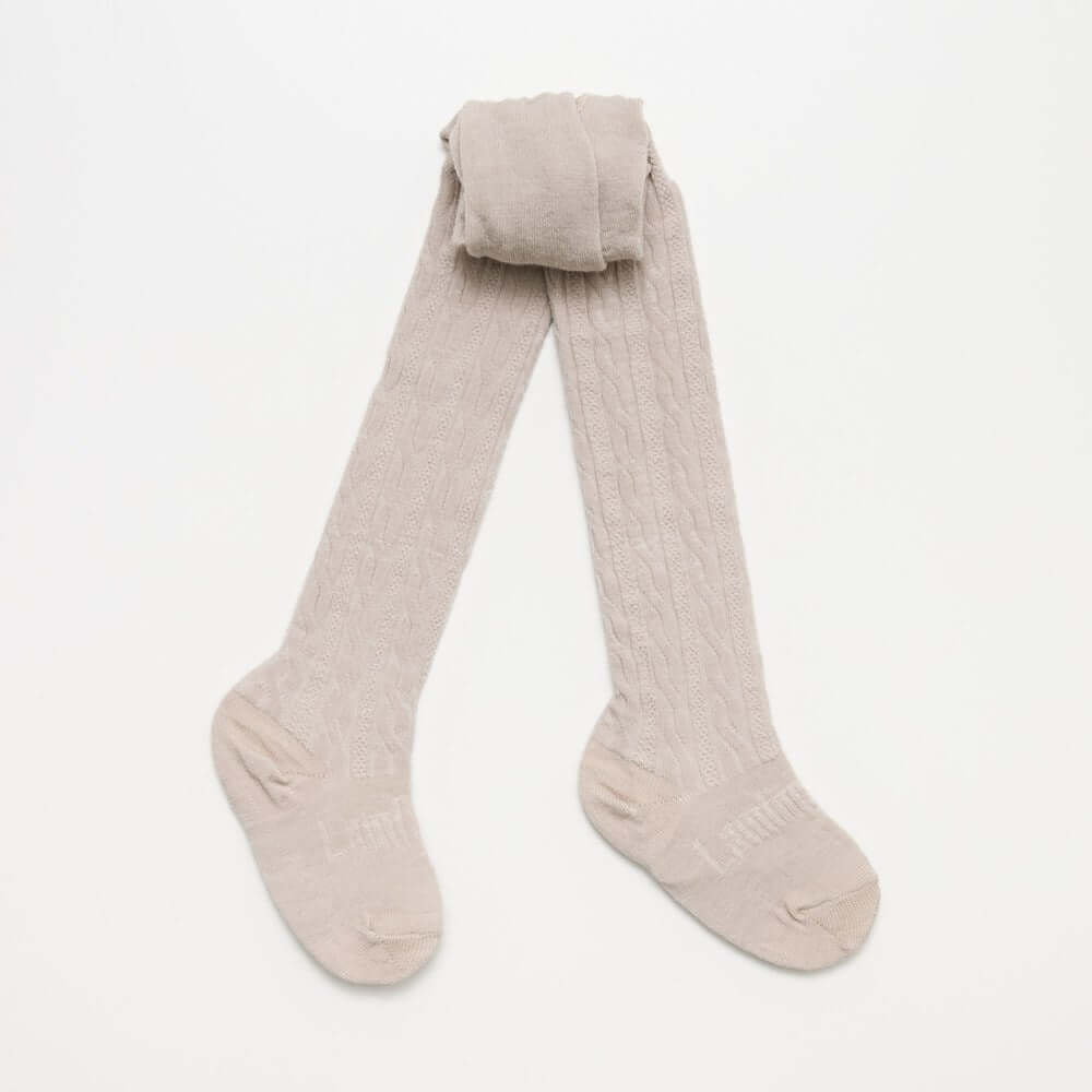 Merino Wool Cable Tights BABY CHILD Oatmeal1