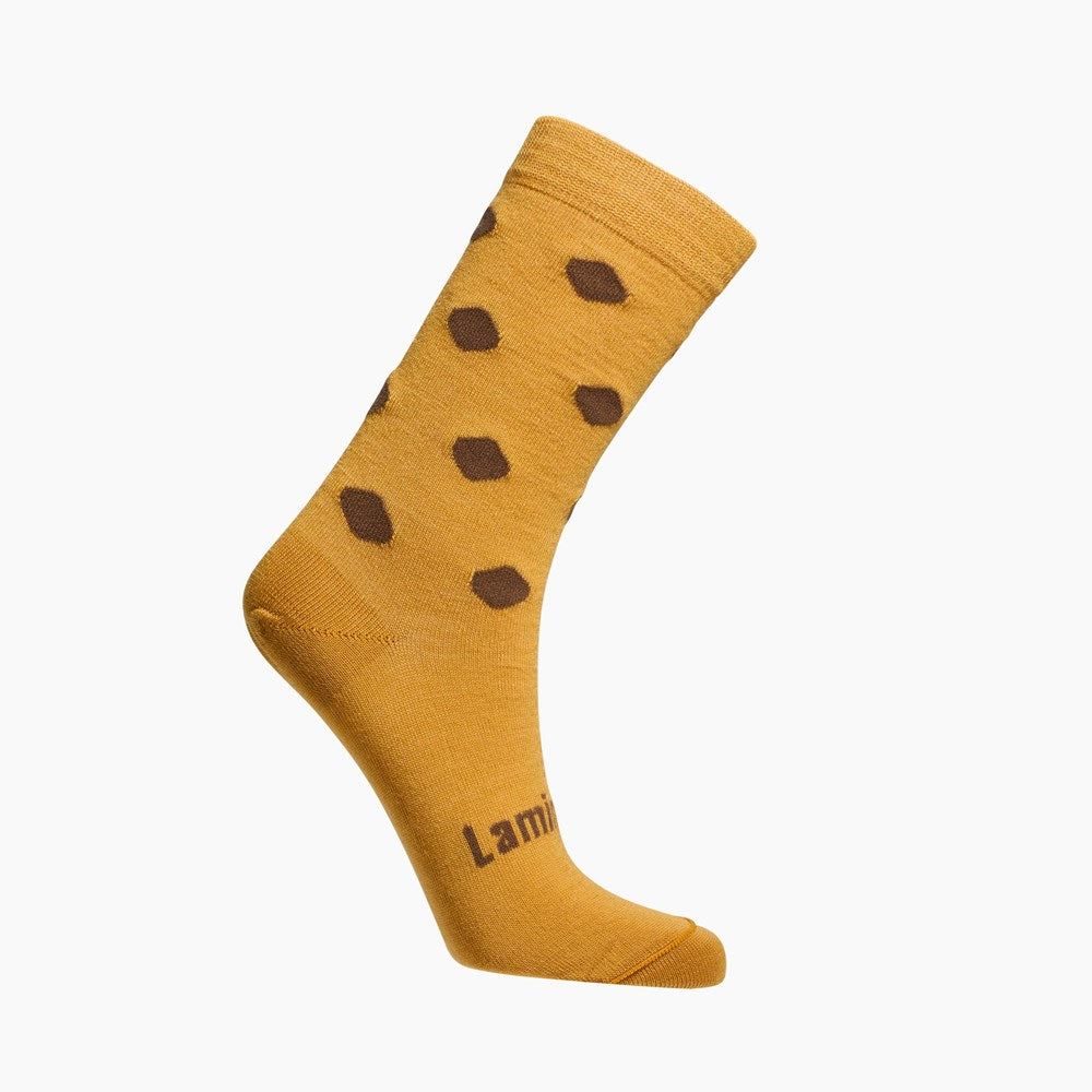 merino wool crew socks women mustard with brown spot au