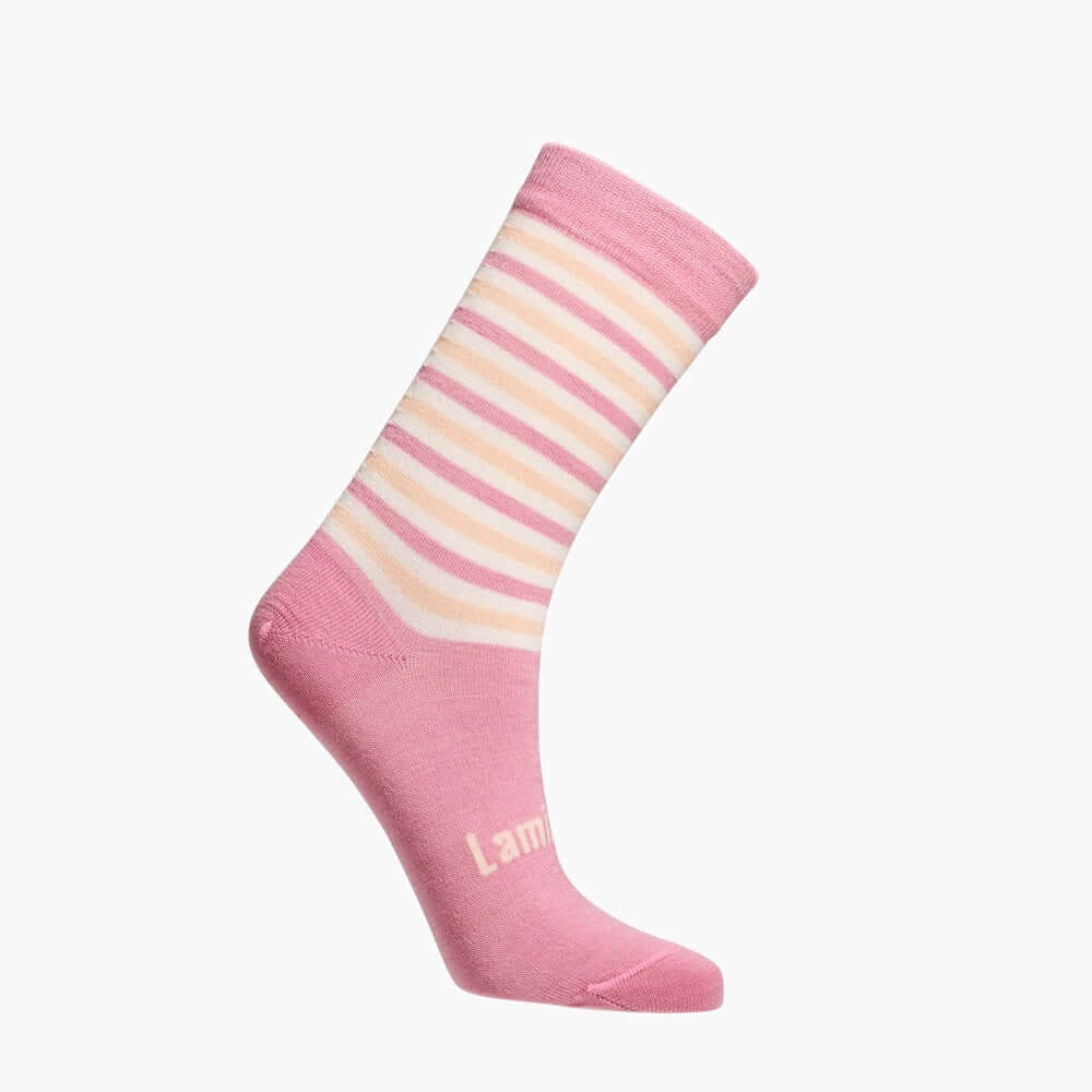 pink striped merino wool socks 