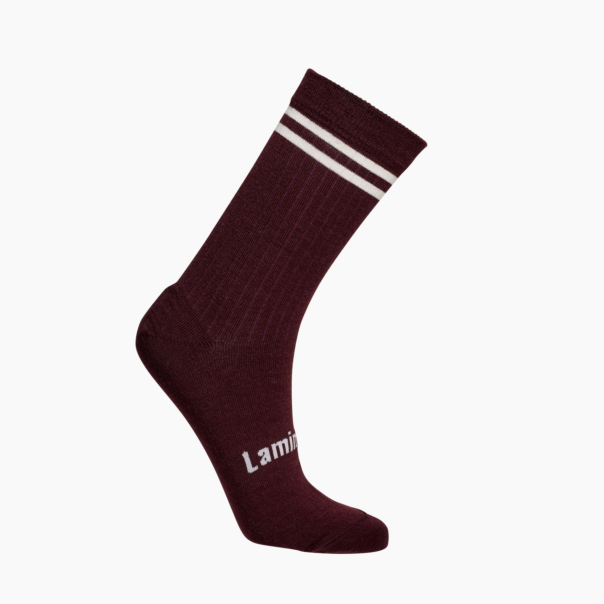 woman socks crew rib maroon au