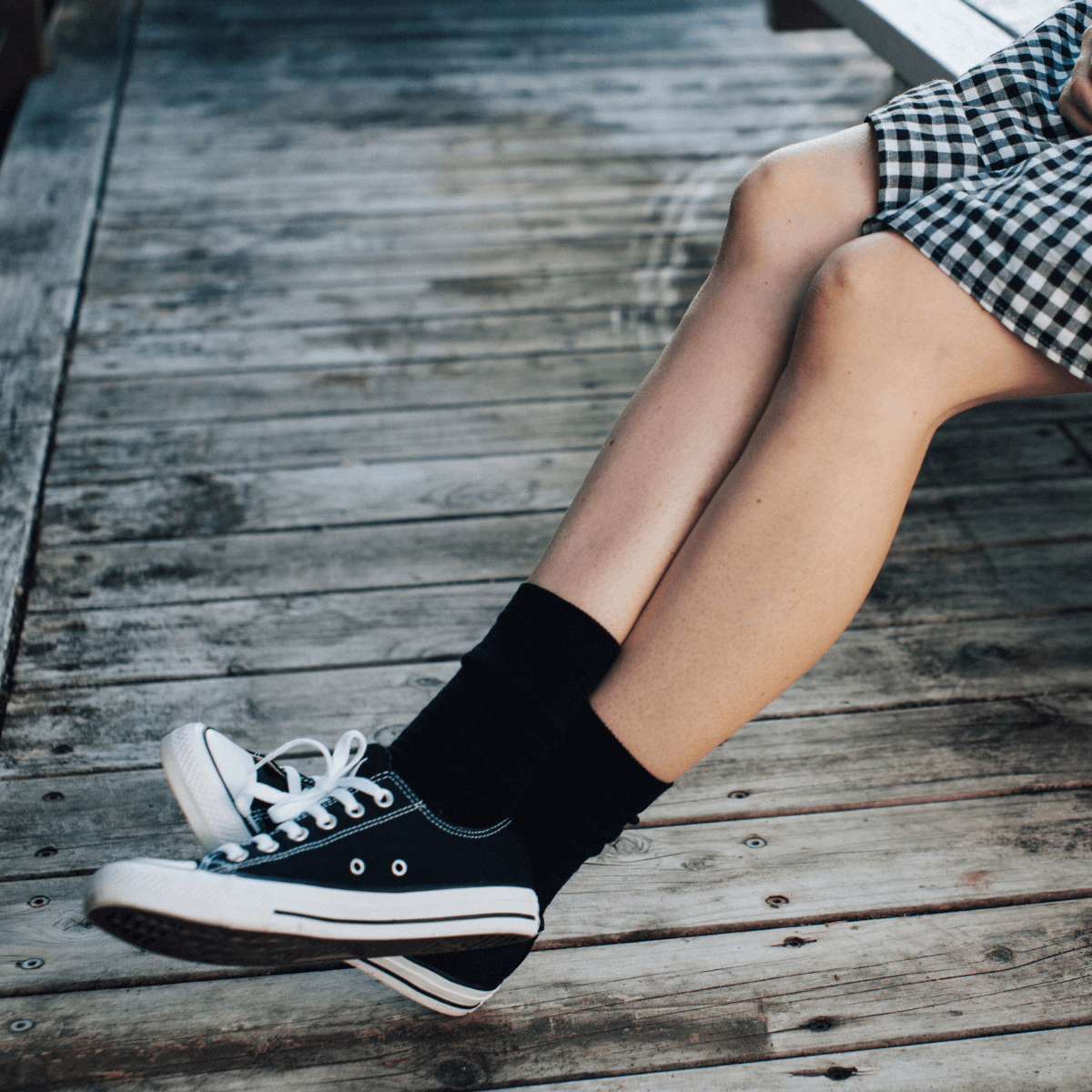 Black rib merino wool crew socks for school children women by Lamington Aus