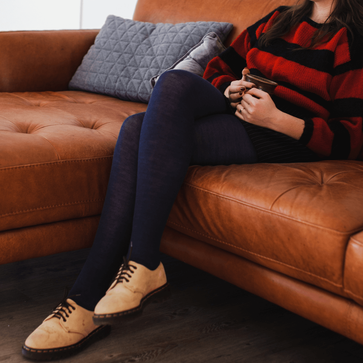 Merino Wool Womans Tights AUS Blue